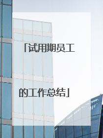 试用期员工的工作总结