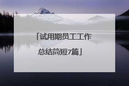 试用期员工工作总结简短7篇