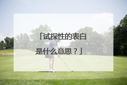 试探性的表白是什么意思?