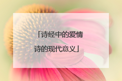 诗经中的爱情诗的现代意义
