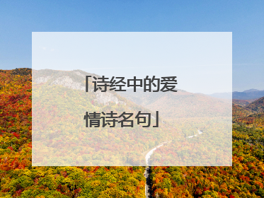 诗经中的爱情诗名句