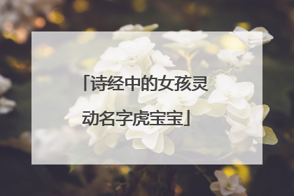 诗经中的女孩灵动名字虎宝宝