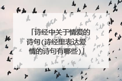 诗经中关于情爱的诗句(诗经里表达爱情的诗句有哪些)