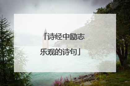 诗经中励志乐观的诗句