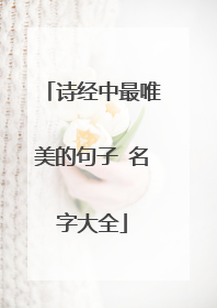 诗经中最唯美的句子 名字大全