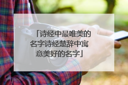 诗经中最唯美的名字诗经楚辞中寓意美好的名字
