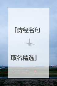 诗经名句取名精选