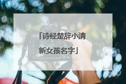 诗经楚辞小清新女孩名字