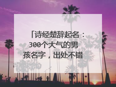 诗经楚辞起名：300个大气的男孩名字，出处不错、寓意极妙