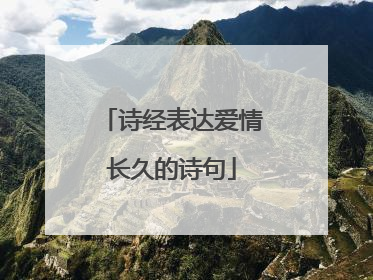 诗经表达爱情长久的诗句