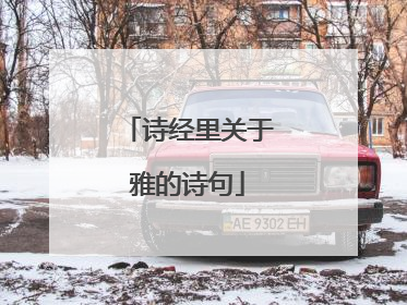 诗经里关于雅的诗句