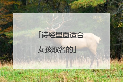 诗经里面适合女孩取名的