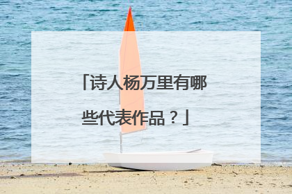 诗人杨万里有哪些代表作品?