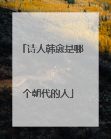 诗人韩愈是哪个朝代的人