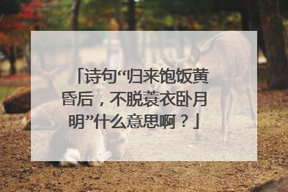 诗句“归来饱饭黄昏后，不脱蓑衣卧月明”什么意思啊？