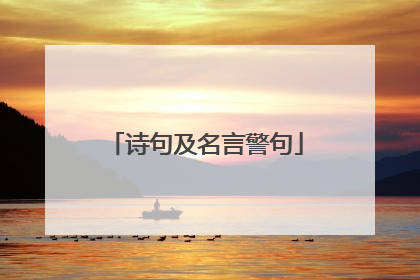 诗句及名言警句