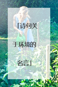 诗句关于环境的名言