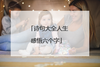 诗句大全人生感悟六个字