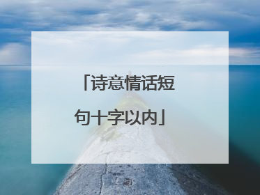 诗意情话短句十字以内