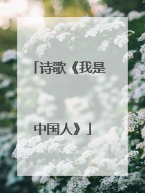 诗歌《我是中国人》