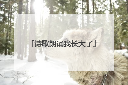 诗歌朗诵我长大了