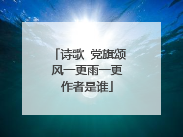 诗歌 党旗颂 风一更雨一更 作者是谁