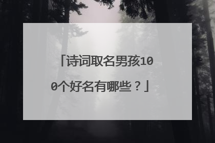 诗词取名男孩100个好名有哪些?