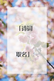 诗词取名