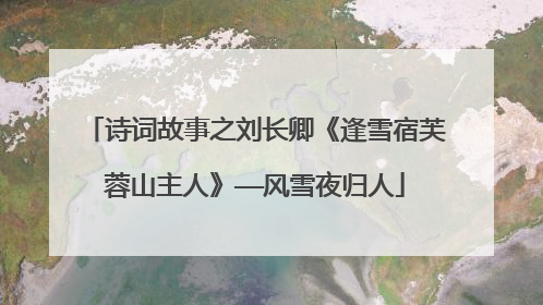 诗词故事之刘长卿《逢雪宿芙蓉山主人》——风雪夜归人