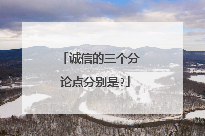 诚信的三个分论点分别是?