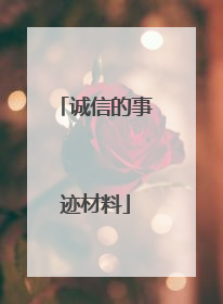 诚信的事迹材料