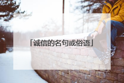 诚信的名句或俗语