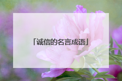 诚信的名言成语