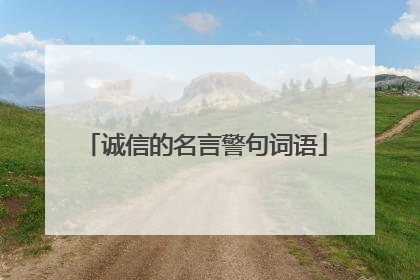 诚信的名言警句词语