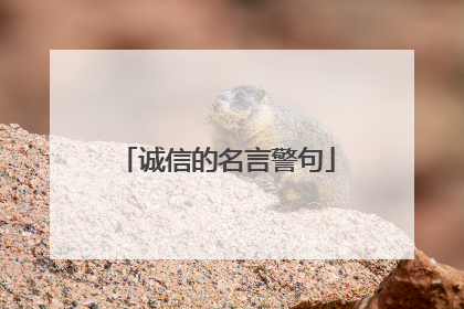诚信的名言警句