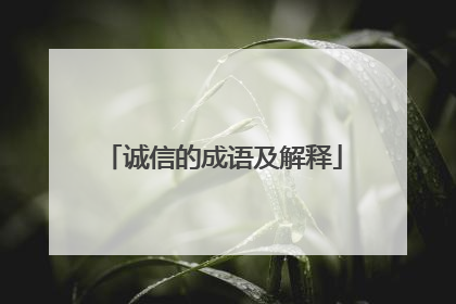 诚信的成语及解释