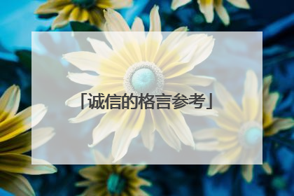 诚信的格言参考