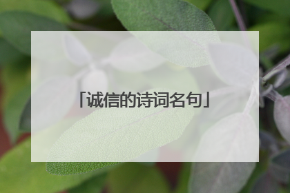 诚信的诗词名句