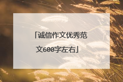 诚信作文优秀范文600字左右
