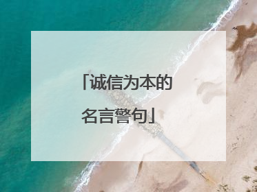 诚信为本的名言警句