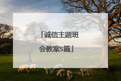 诚信主题班会教案5篇