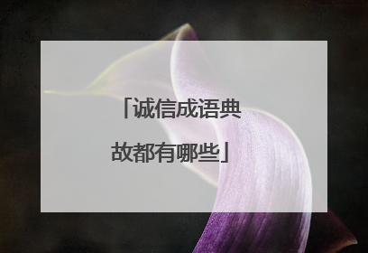 诚信成语典故都有哪些