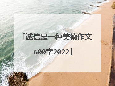 诚信是一种美德作文600字2022