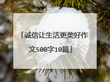 诚信让生活更美好作文500字10篇