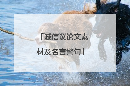 诚信议论文素材及名言警句