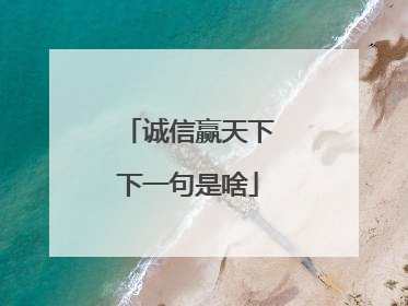 诚信赢天下下一句是啥