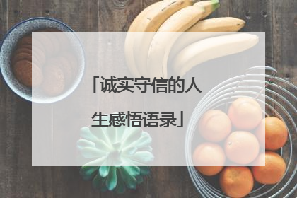 诚实守信的人生感悟语录