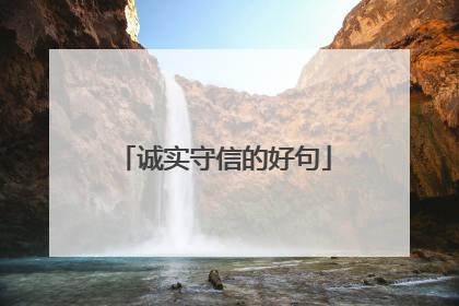 诚实守信的好句