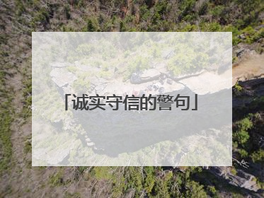 诚实守信的警句