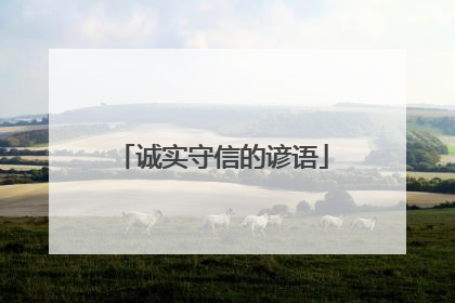 诚实守信的谚语